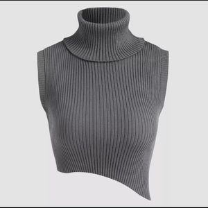 Asymmetrical Crop Turtleneck